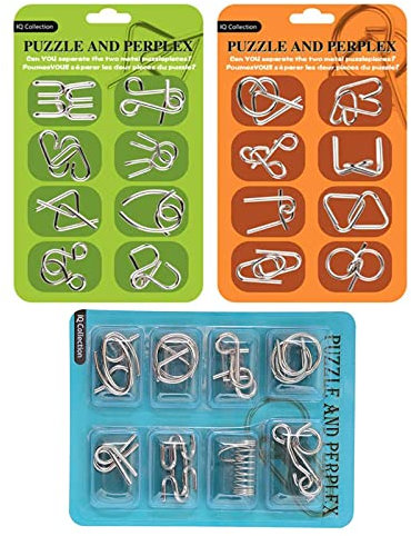 24 PCS Rompecabezas Brain Teaser Puzzle, IQ Entrenamiento Juego de la Mente Inteligencia Logica Educativa Juguete para Adultos