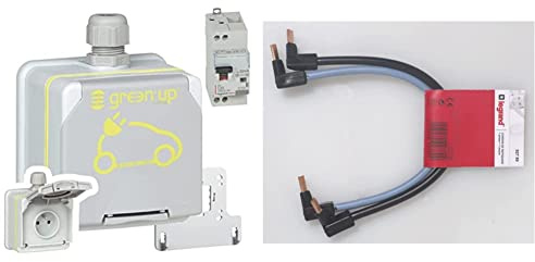 Legrand - Prêt-à-poser Green'up Access pour véhicule électrique prise de courant saillie avec patère et disjoncteur différentiel & Cordon de repiquage - phase + neutre - section 10mm² - longueur 270mm
