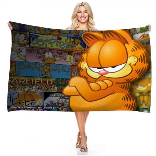 IMFLY Garfild Garfield Handtuch 70 X 140 cm,Strandtuch Badetuch Strandlaken Handtücher,Strandtuch Mit Namen.Kinder Duschtücher (B,70x140cm)