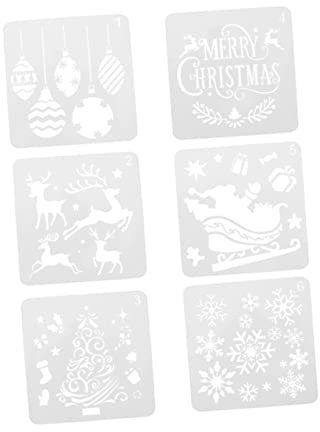 Toyvian 6stücke Schablonen Weihnachten Zeichnung Malerei Kunststoff Diy Dekoration Weihnachtsvorlage Schablonen Für Scrapbooking Und Stempeln