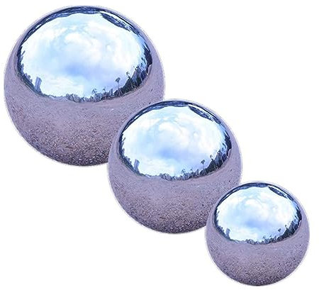 POCHY Edelstahl Gartenkugel, 3 Stück Schwimmende Teichkugeln Spiegel Reflektierende Dekokugel Für Hausgarten Party Teich Ornament