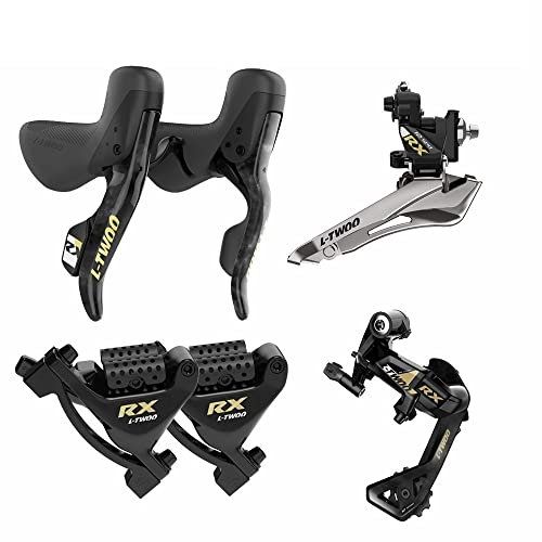 ETomey Fahrrad Schaltwerk RX 2x12 Speed ​​Road Gravel Bike Kohlefaser Hydraulische Scheibenbremse Schaltsattel Vorne Hinten Schaltwerk 24s Bike Groupset Schaltwerke