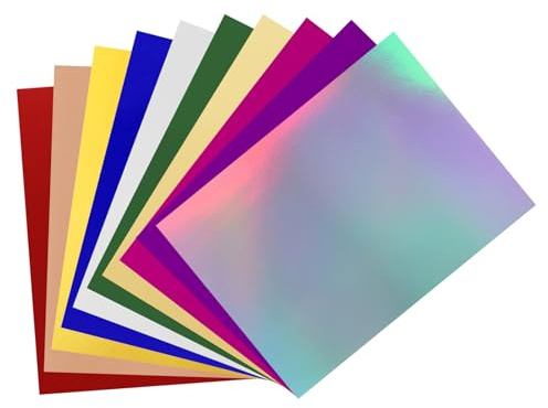PATIKIL Hojas de Cartulina de Espejo Metálico Hojas En Colores, Papel de Cartulina de Lámina Reflectante de para Álbum de Recortes