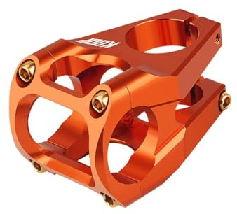 FukkeR 31.8mm Fahrrad Kurzer Vorbau 0 Grad Fahrradlenker Caliber Riser 45mm MTB Lenkervorbau Aus Aluminiumlegierung for BMX XC AM FR Rennrad Ergonomische(Orange)