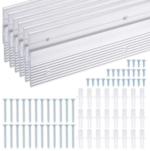 sourcing map Französische Bildaufhängung mit Z-Profil, 12 Zoll, 6 Paar Aluminium Z-Klemmen, Tragkraft 80 lbs, ineinandergreifende Wandhalterung, zum Aufhängen von Spiegeln, Paneelen