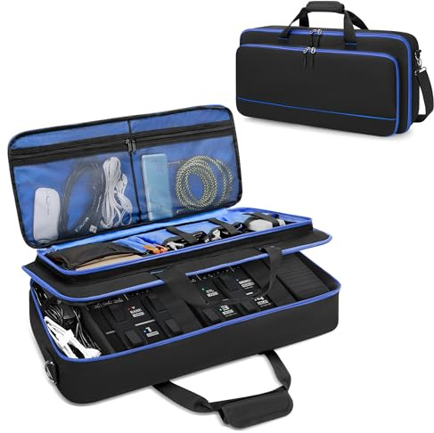 Tragetasche Kompatibel mit Boss ME-80 / GT-1000 / GX-100 / ME-90 Gitarren-Multieffektpedal, Gitarrenpedalboard Aufbewahrungstasche mit Fach für Gitarrenkabel oder anderes Zubehör, Schwarz, Schwarz ,