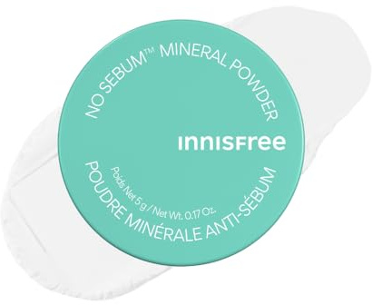INNISFREE No-Sebum Mineral Powder, Korean Mattifying Powder, Shine & Sebum Control, Talc-Free, 5g