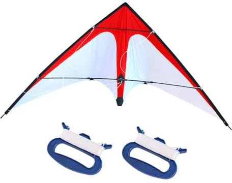 Perfeclan Cometa Cometa Triangular Fácil de Volar con Mango Cometa Deportiva Acrobática Cometa de 2 Líneas para Acrobático y Adultos, Estilo un
