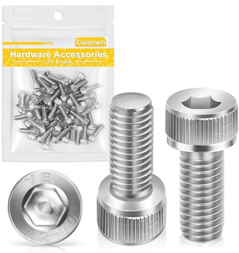 Caianwin-M4*12mm 50 Stück Zylinderschrauben mit Innensechskant DIN 912 | Edelstahl(A2 V2A) Schrauben für Industriemaschinen,Kraftfahrzeuge,Bauwesen