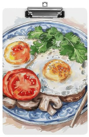 Porte-bloc pour photos de petit-déjeuner chinois standard A4 avec clip discret en acrylique léger pour infirmière, travail, bureau 31,8 x 21,6 cm
