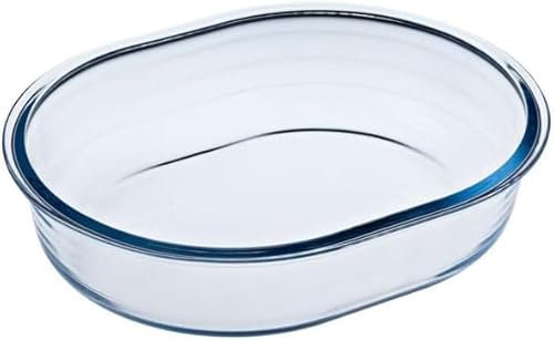 Ôcuisine® Oval Pie Dishes Glass Pie Dishes Extreme Resistance | Oven Safe - Freezer Safe - Microwave Safe | Borosilicate Glass | Made in France (Oval Pie Medium 25x20x5cm)