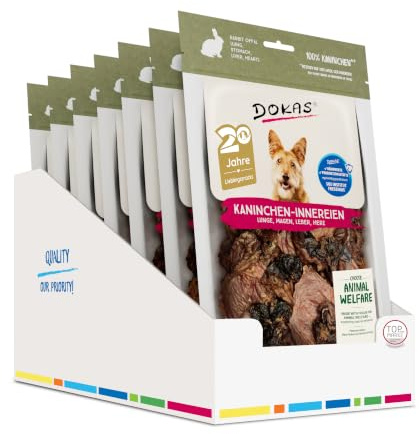 DOKAS - Kaninchen-Innereien für Hunde, 7er Pack (7 x 100g)