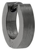 s.Oliver Single Creole Edelstahl Herren Ohrschmuck, 1 cm, Grau, Kommt in Schmuck Geschenk Box, 2038862