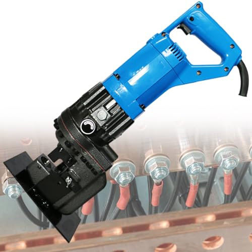 vnmudzeo 1/4 to 4/5 Small Punching Machine,with Cylinder and Pump Body, Handheld Angle Steel Hydraulic Hole Puncher Electric,Anglesteel-110V