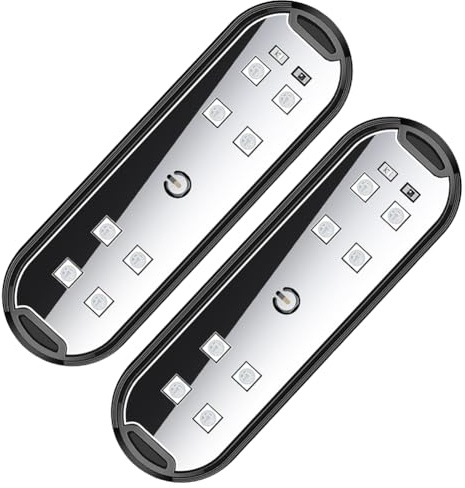 Cymwer 1/2 pezzi spia for portiera auto, 7 colori 4 modalità luci di benvenuto for auto LED luce di sicurezza ricarica USB magnetica lampada di segnalazione luci di emergenza anticollisione
