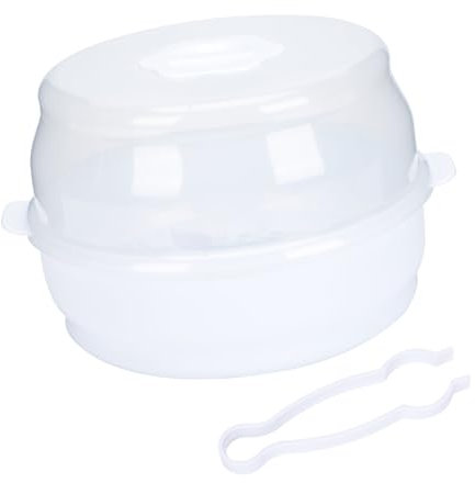 HAPINARY Caja De Esterilización De Biberones Blanco Vapor Para Microondas Soporte De Drenaje Para Biberones Para Cocina