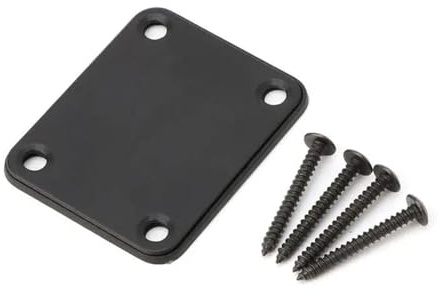E-Gitarre Hals Platte Fix Für TL Gitarre Hals Joint Board 4 Schrauben Musikinstrument Gold Silber Schwarz Zubehör Gitarrenparts(Black)
