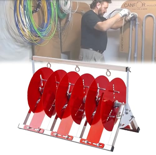 wire reel rack Industrial Wire Spool Holder, Foldable Cable Caddy Rack Dispenser For Cable Reels Dispenser Up To 9 Inch, Portable Reel Bulk Stand, Steel Fully Welded(L-50cm (19 2/3 inch))
