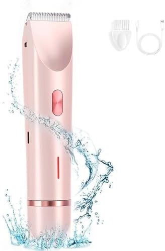 RONGJUEOZ Rasoir Ezme, The Trimmie 2.0 par Ezme, rasoirs électriques 2 en 1, Rasoir Silky Glow, Rasoir à Double tête étanche Humide et Sec, Rasoir pour Le Corps 2 en 1 pour Femmes Glowshave (Pink)