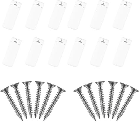 Wjelet 12 Kit 24 Stück Plissee Halterung, Klemmträger Plissee, für Klebeträger und Stick & Fix Front Klebeplatten, mit 12 Schrauben(Weiß)