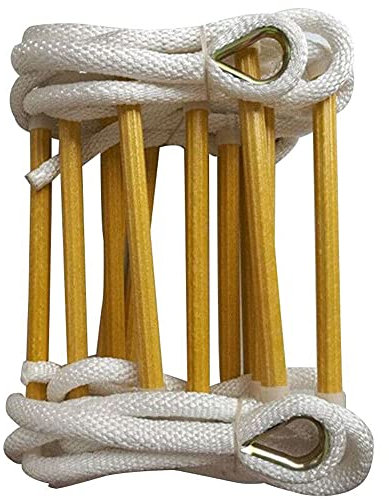 Sicherheitsleiter, Strickleiter für Erwachsene, Notleiter für Feuer, Tragkraft bis zu 420 kg, für schnellen Einsatz im Brandfall, mit Haken für Klettergerüst, 3 m, 5 m, 8 m, 10 m, 15 m, 20 m, 25(3 m