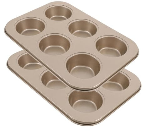 KOCKSHION 2piezas Bandeja Para Hornear Inoxidable Molde Para Muffins Mini Tartas y Cupcakes Antiadherente y Duradero