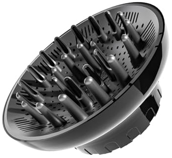 Diffusor Aufsatz Föhn, Diffuser Föhn, Universal Haar Diffusor Anpassungsfähig für Trockner mit Düse D = 3,8-6,1 cm für lockiges oder welliges Haar Styling Maximales Volumen ohne Frizz, Schwarz