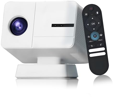 P50 proyectors portátil 4k Bluetooth WiFi, proyector LED con 400 ANSI Compatible con múltiples Dispositivos, proyector de películas al Aire Libre y Soporte de Pantalla de Enfoque automático,Blanco