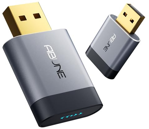 Mini Adaptateur CarPlay sans Fil & Android Auto sans Fil 2-en-1, USB-A et USB-C, Compatible iOS 10+ et Android 11+, Non Compatible avec Tesla/BMW, Plug & Play, Connexion Stable-Gris