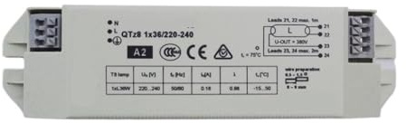 WEITINGKKK Ballast électronique, Ballast électronique QTZ8 1X36W 2X36W Lampe Fluorescente Ballast électronique T8(Qtz8 2 X 36w)