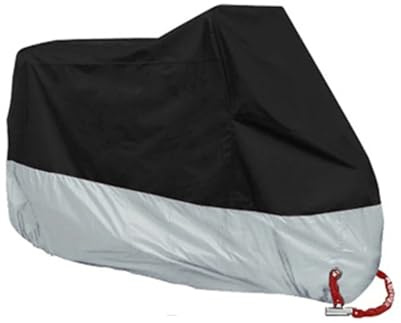 Housse De Protection Universelle pour Moto Scooter Vélo UV Imperméable pour L'extérieur Tailles SML XL 2XL 3XL Et 4XL Bache Moto Exterieur Etanche(Black Silver,4XL-295X110X140)