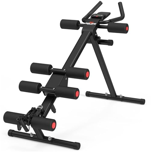RELIFE REBUILD YOUR LIFE Bauchmuskel Trainer Bauch Trainingsgerät Bauchtrainer für Zuhause AB-Workout-Gerät Bauchtrainer Zusammenklappbarer (Rot)
