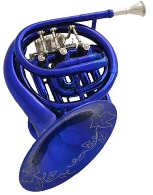 Doppeltes Waldhorn Blaue Piccolo MiNi Waldhorn Bb Schlüssel Tasche Gravur Box
