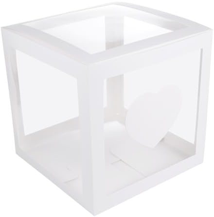 JECOMPRIS Transparente Ballonbox aus Bruchsicherem PVC und Hartfaserplatte Leichte Party Dekor Kasten für Geburtstag und Hochzeit Dekorative Geschenkbox mit Hintergrund