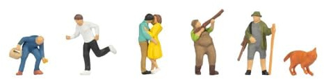 NOCH Figuren-Set „Im Wald“, realistische Modellfiguren, TT Spur für modellgetreue Waldszenen in Modelllandschaften