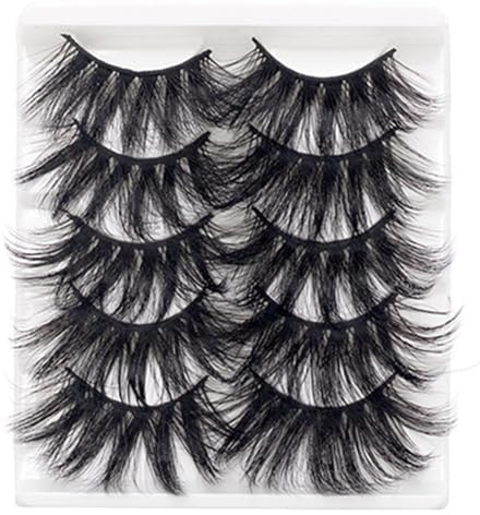 25mm Lashes, False Eyelashes, 5 Pairs Multi-Layered 25mm Lashes, 5D Dramatic Artificial Mink, Fluffy Thick Eyelashes