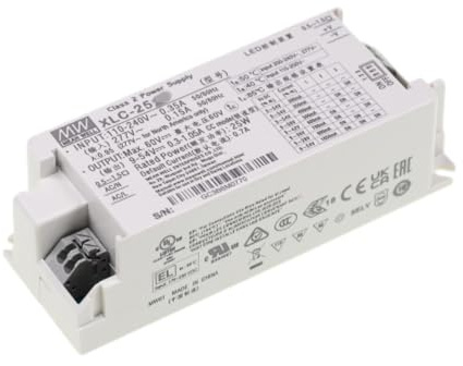 Fuente de alimentación conmutada Mean Well 25-H-KN de 300 mA Controlador LED