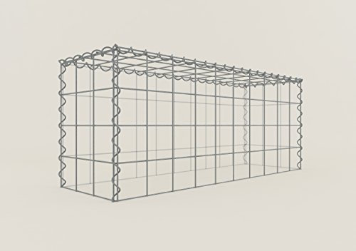 GABIONA Cesta de piedra de gavión rectangular, malla de 10 x 10 cm, profundidad de 30 cm, cesta de cultivo tipo 3, cierre de espiral, galvanizado (100 x 40 x 30 cm)