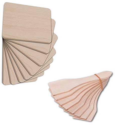 Hofmeister® 16-piece raclette set made of wood: 8 boards and 8 raclette scrapers, protects raclette pans and table from oil and scratches, heat-resistant raclette boards from EU production