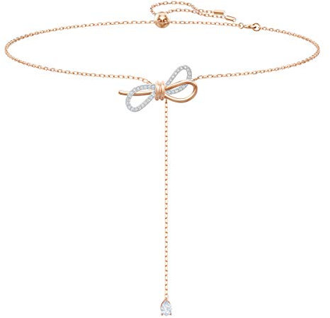 Swarovski Lifelong Bow Halskette, Schleife, Weiß, Metallmix