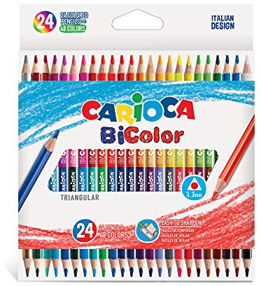 Carioca Crayons Triangulaire BiColor - 24 Pcs