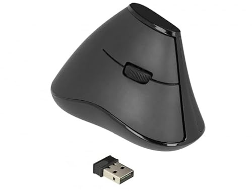 DELOCK Ergonomische vertikal optische 5-Tasten Maus 2,4GHz kabellos - Lautlos
