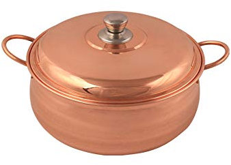 XXSC-ZC Verdickter Kupfertopf, roter Kupfertopf, Kupfer-Hottopf, Suppentopf, Haushaltsinduktionskocher Kupfer-Topf, geeignet zum Abendessen mit Freunden und Familie,22CM