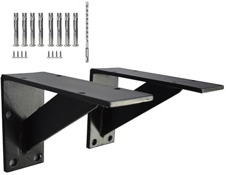 2 Stück Schwerlast Regalhalterung,5mm Dick,Tragkraft 500 kg,Regalträger,Wand Regalträger Regalwinkel,Winkelkonsole für schwere Regale,für Bücher Wohnzimmer Büro Küchen (20cm/7.8in)