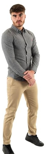 Levi's Long-Sleeve Battery Housemark Slim, Uomo, Black Agate, XL