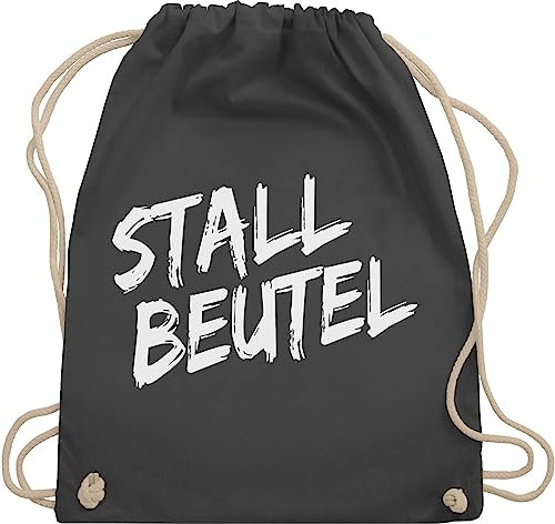 Turnbeutel Rucksack - Pferde - Taschen - Stallbeutel Distressed - Unisize - Dunkelgrau - reit sachen stalltasche pferd pferdeliebhaber stall beutel pferdebeutel reiten stoffbeutel pferderucksäcke