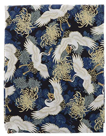 misppro Japanischer Baumwollstoff Bronzing Fat Quarters Stoffbündel Nähen Quilten Stoff (asiatischer Vintage-Stil) für Wohnkultur, Kissenbezüge, DIY-Projekte - Chrysantheme Blau