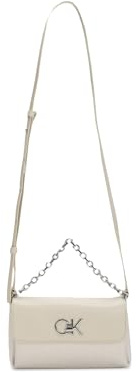 Calvin Klein Re-Lock Mini Crossbody Bag Dk Ecru Jacquard Mono