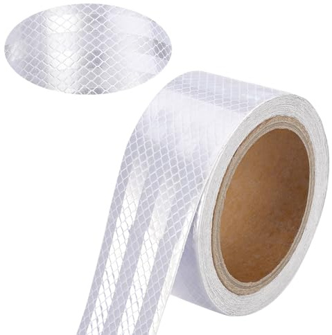 Cinta Reflectante Adhesiva White 5cm X 10M Res Istente Al Aguapegatinas Reflectantes, Autoadhesivo Cinta Adhesiva Reflectante Advertencia, Impermeable Adhesivo De Seguridad Reflectante Para Coches