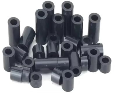 Black Nylon Spacers Standoff Plastic Washers M3,M4,M5,M6,M8,M10 lentgh 3mm to 30mm (Pack of 10) (M3, 25mm)